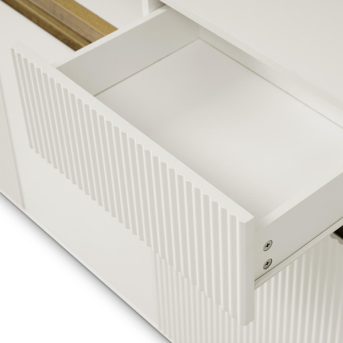SIDEBOARD 140/40/85 cm in Weiß mit LED, 2 Schubladen und 3 Türen - Weiß, Holz (140/85/40cm) - BEAOK