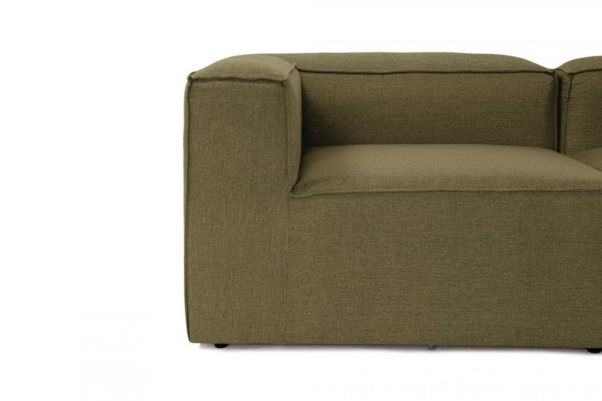 ECKSOFA beidseitig montierbar - Salbeigrün/Schwarz, Holz/Kunststoff (296/185cm) - myHomelando