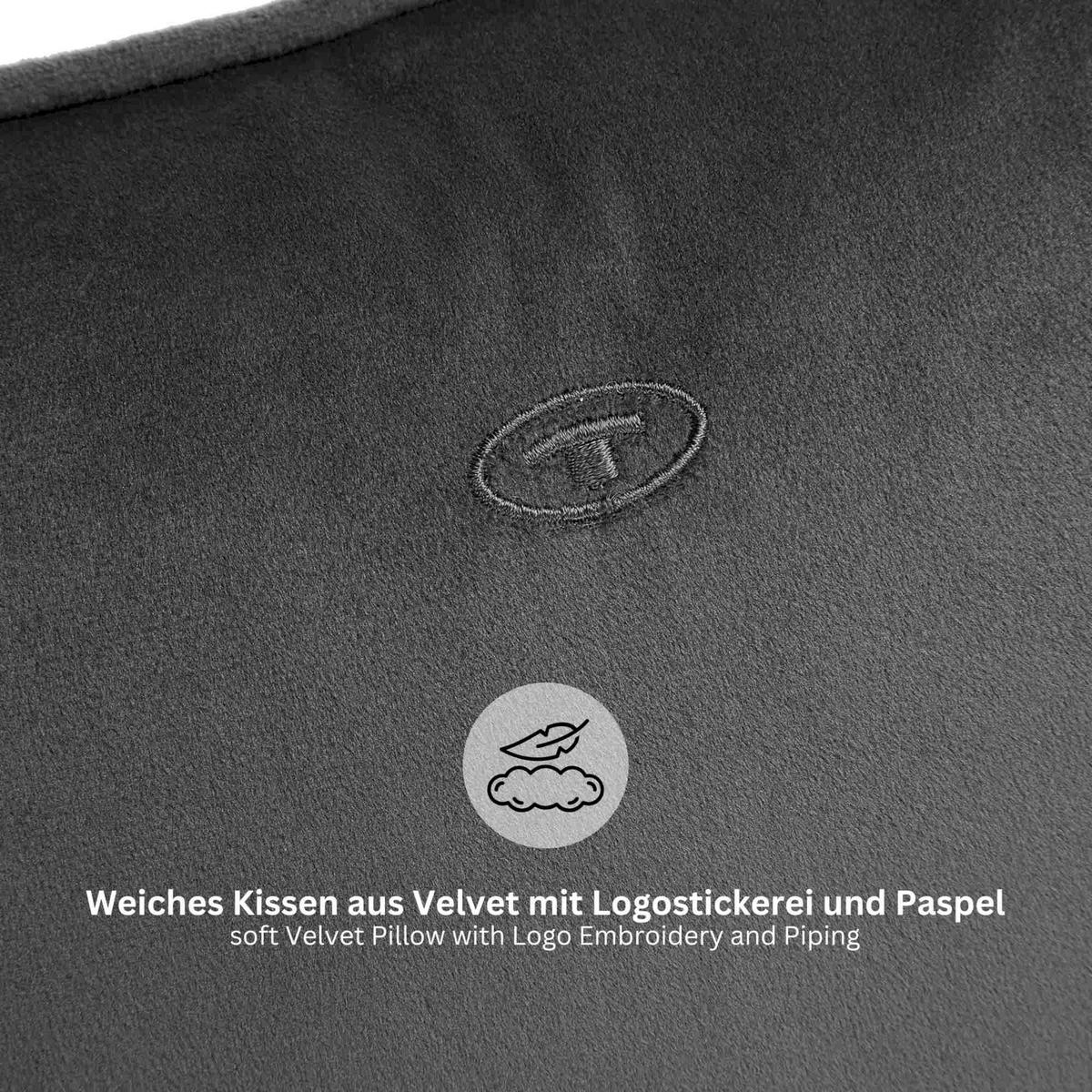 ZIERKISSENHÜLLE VELVET SIGNATURE - Anthrazit, Textil (45/45cm) - Tom Tailor