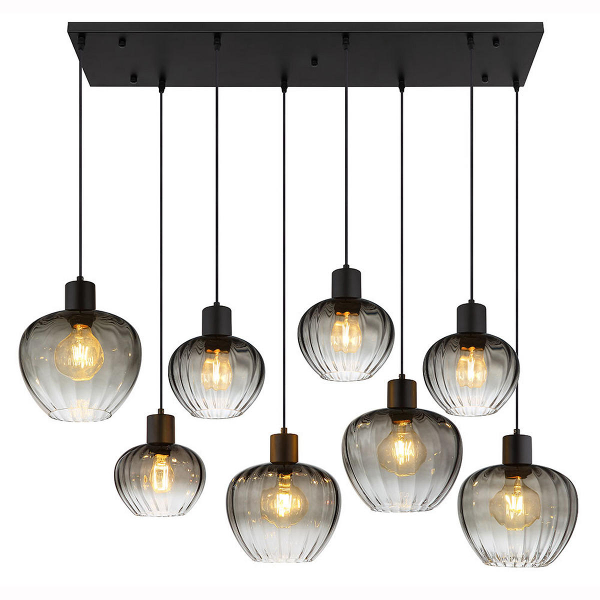 HÄNGELEUCHTE Metall Glas Rauchgrau - Grau, Glas (110/42/120cm) - Nowa