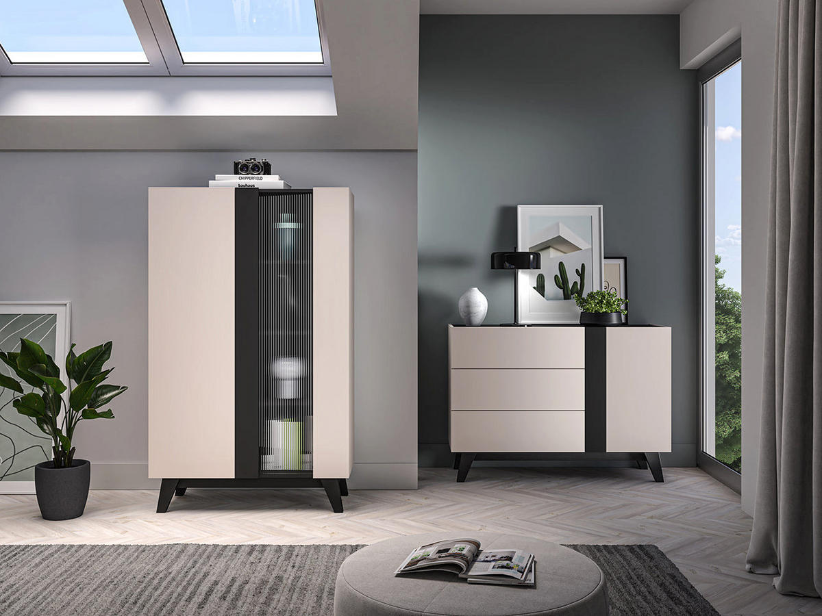 VITRINE – 95 cm – Freshion – Kaschmir - Kaschmir, Holzwerkstoff (95/155/40cm) - hi-markt