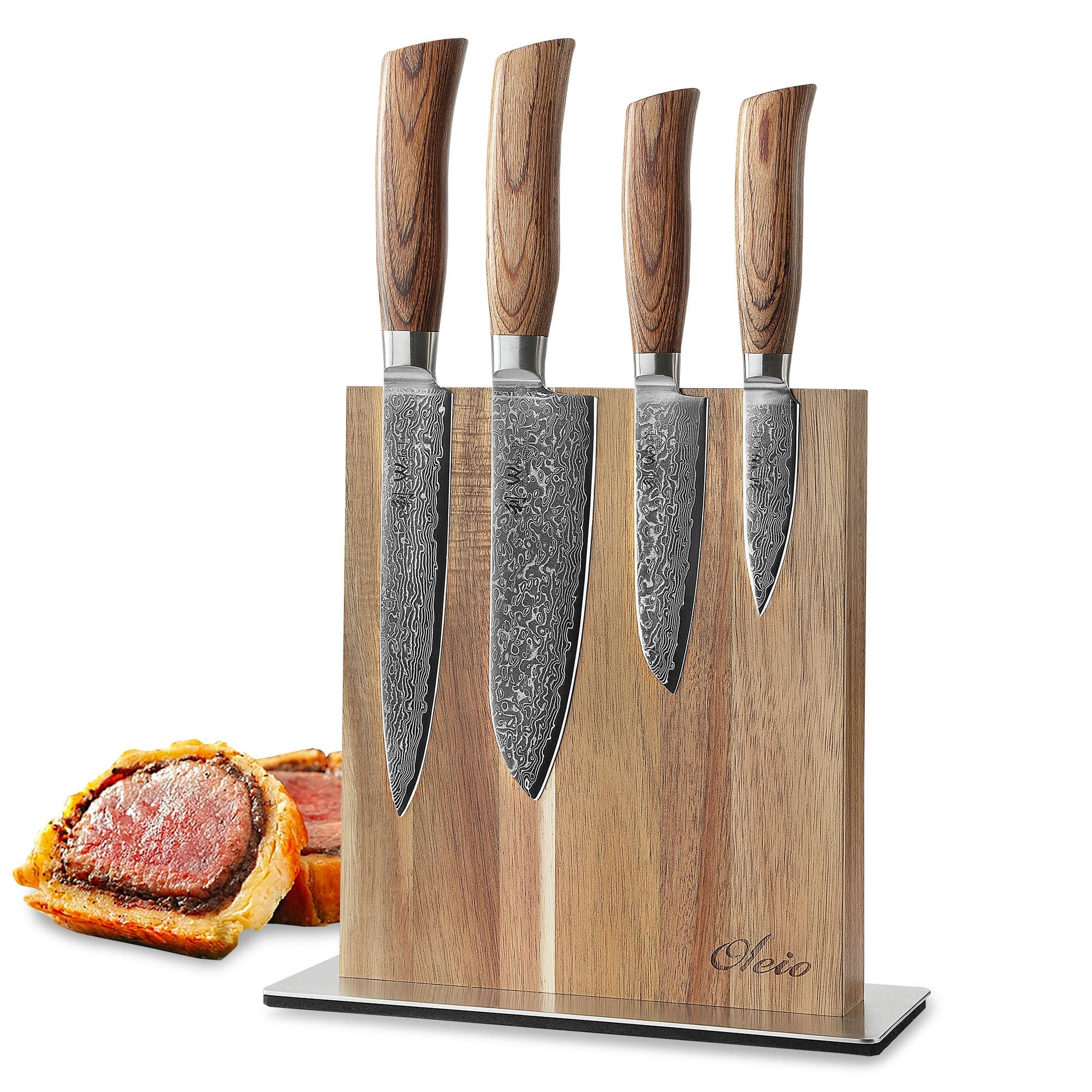 MESSERSET 4-TEILIG 8–17 cm - Braun, Holz/Metall - Wakoli