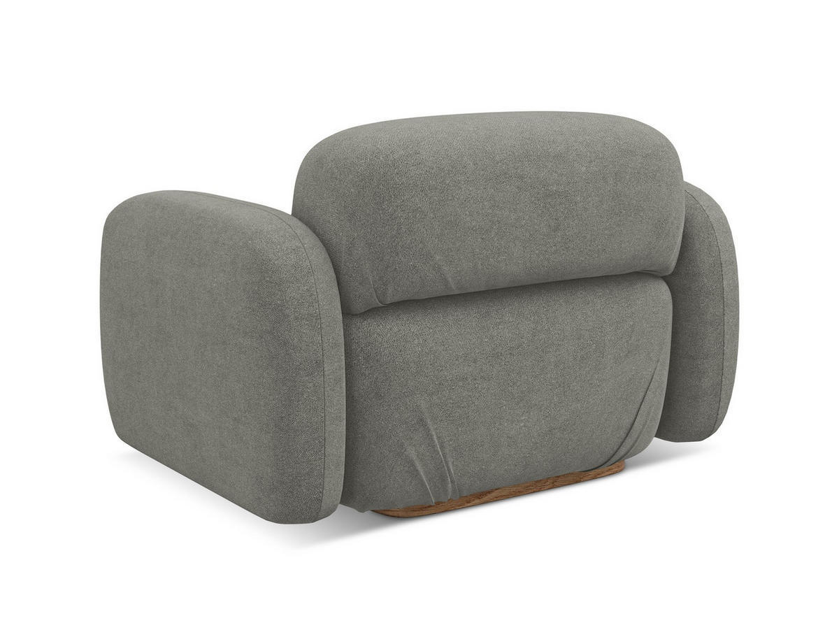 SESSEL Bouclé Stoff Beige - Beige/Braun, Holz/Textil (110/73/95cm) - Makamii