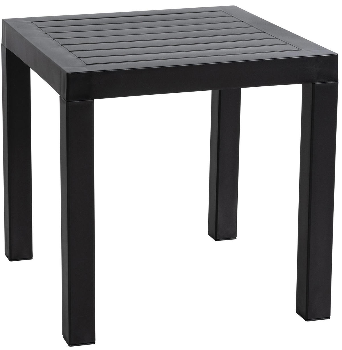 BEISTELLTISCH eckig 45/45/45 cm Kunststoff schwarz - Schwarz, Kunststoff (45/45/45cm) - CLP
