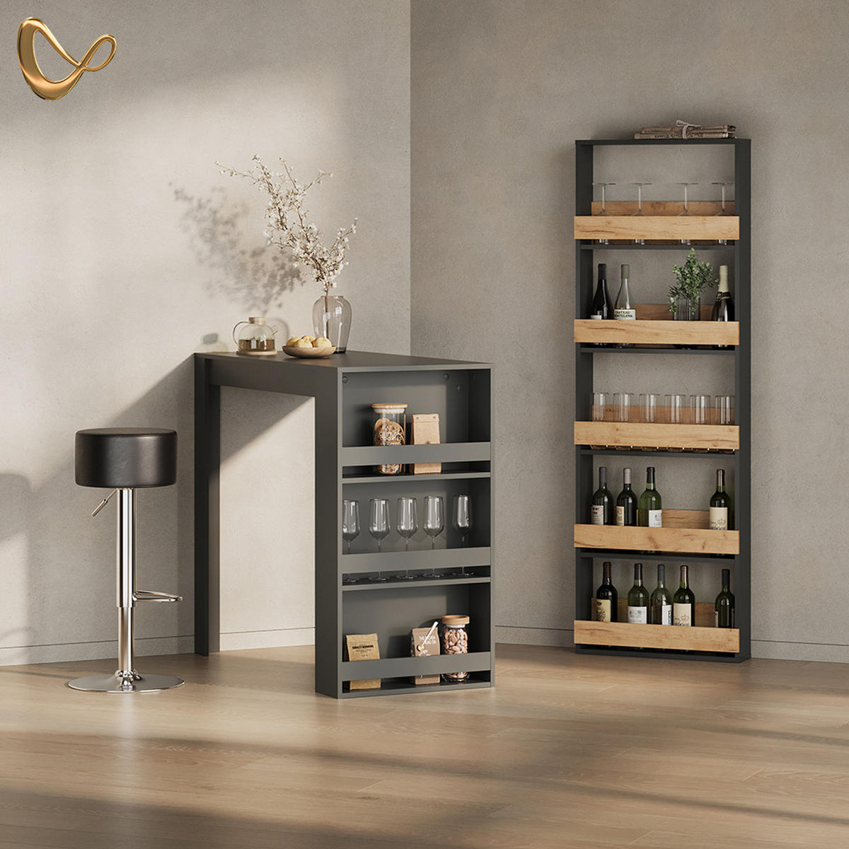 BARTISCH Regusa Anthrazit 57 x 117 cm - Anthrazit, Holzwerkstoff (117/57/106cm) - Livinity®