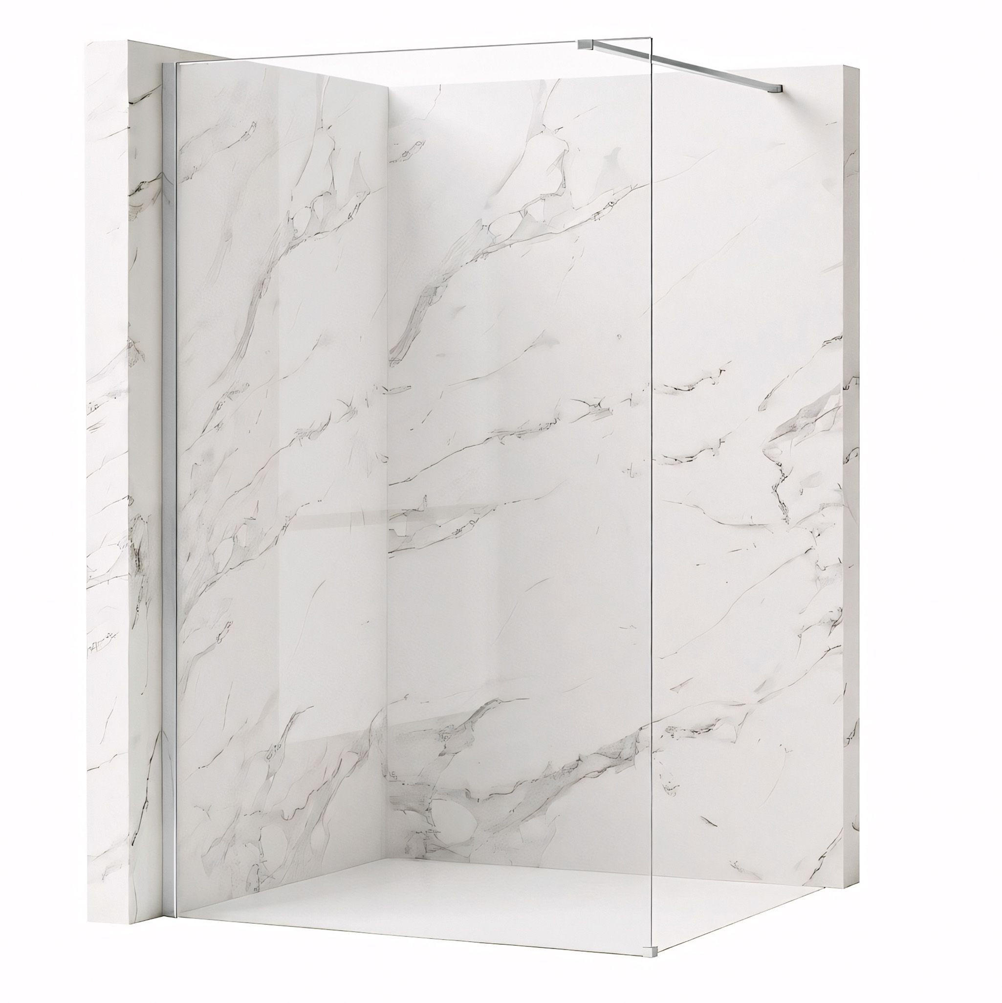 DUSCHWAND Rea Flexi Transparent / Chrome 70 - Chromfarben, Glas (120/70/195cm) - REA