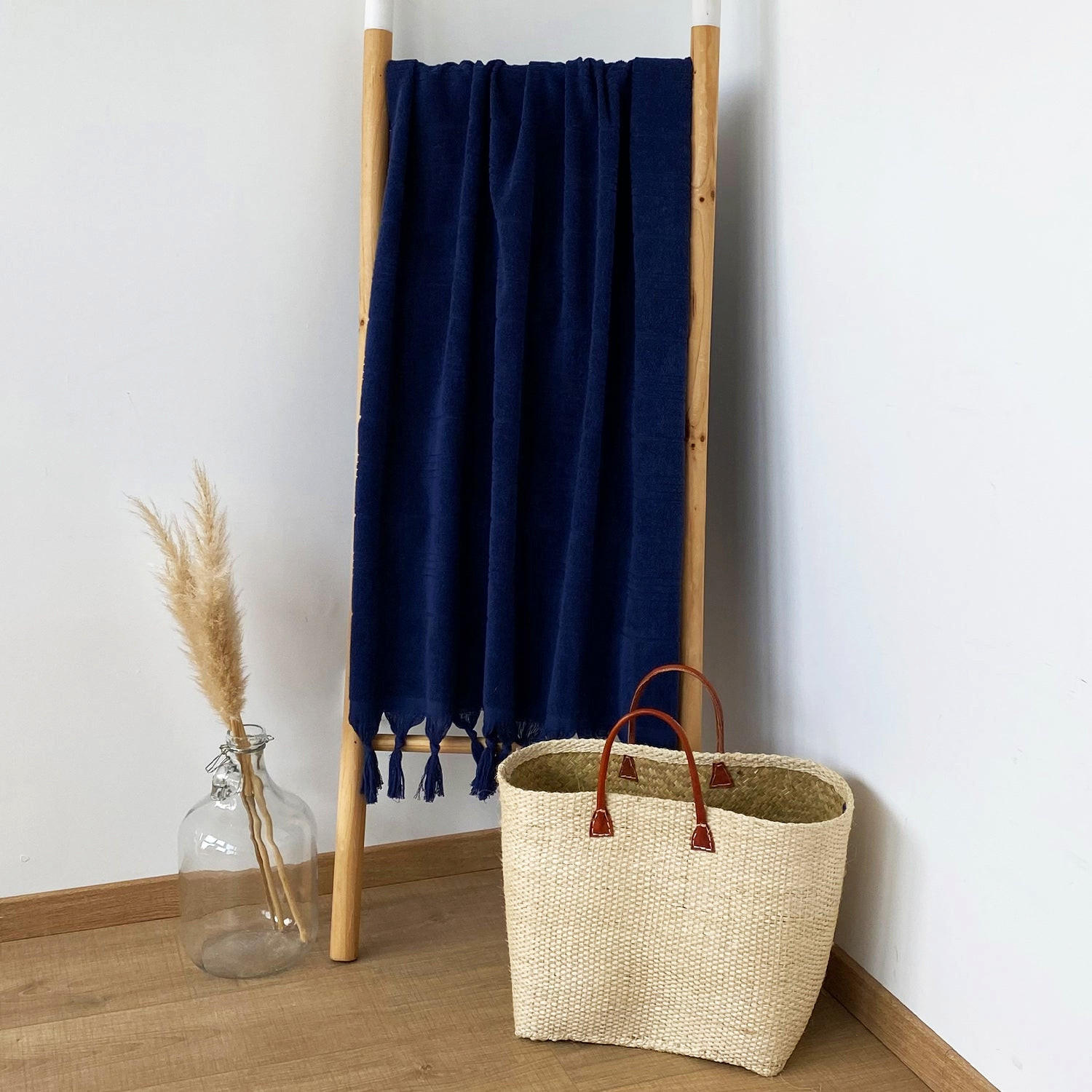HAMMAMTUCH Frottee Hammam Navy 140x180 330g/m² - Blau, Textil (140/180cm) - LE COMPTOIR DE LA PLAGE