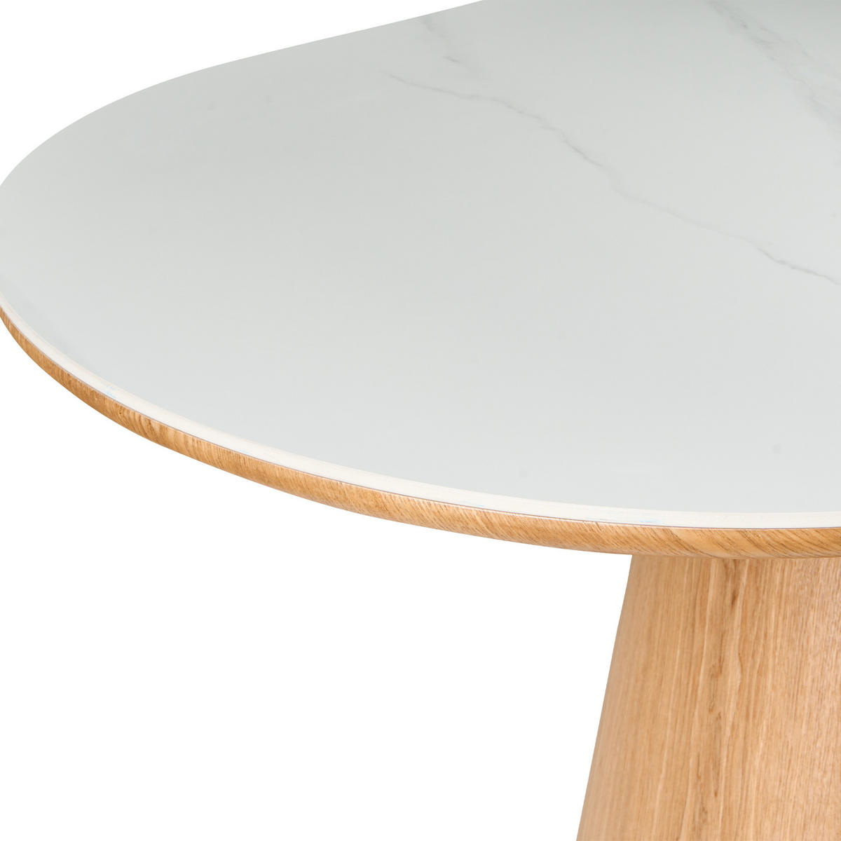 ESSTISCH Weiß Lockhart - Weiß/Braun, Stein (180/90/76cm) - Beliani