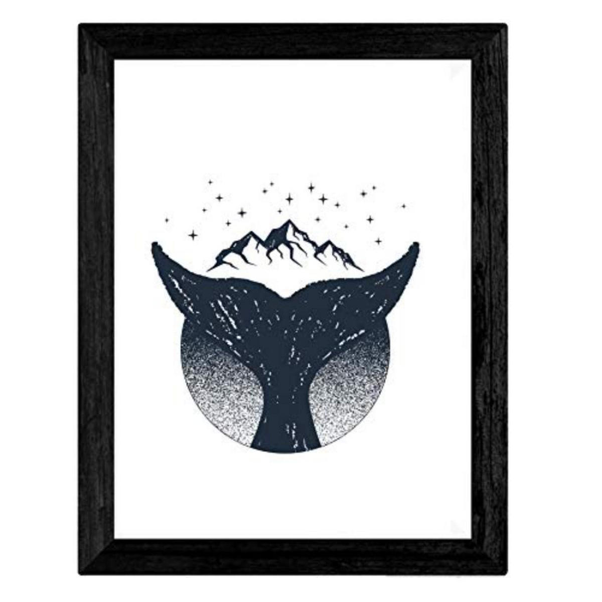 POSTER Set mit 4 Marino Wald A3 Schwarzer Rahmen - Schwarz, Papier (29.7/3cm) - Nacnic