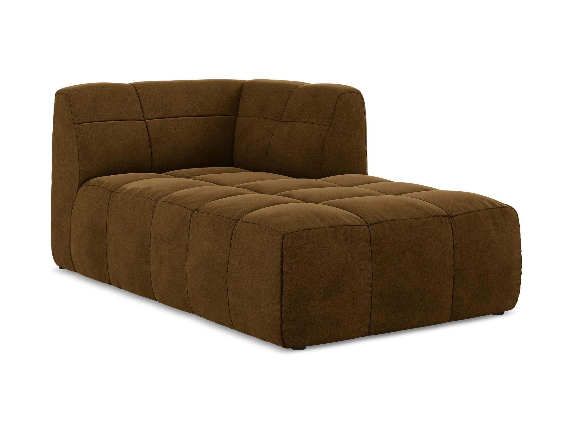 SOFAELEMENT Rechts Samt Stoff Gelb - Currygelb/Schwarz, Holzwerkstoff/Kunststoff (101/77/175cm) - Makamii