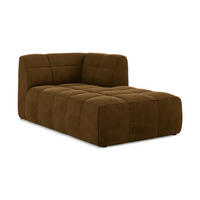 SOFAELEMENT Rechts Samt Stoff Gelb - Currygelb/Schwarz, Holzwerkstoff/Kunststoff (101/77/175cm) - Makamii