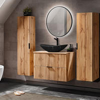 BADMÖBEL-SET 4-TLG. Adelaide-56 - Braun, Holzwerkstoff (180/200/47cm) - Lomado