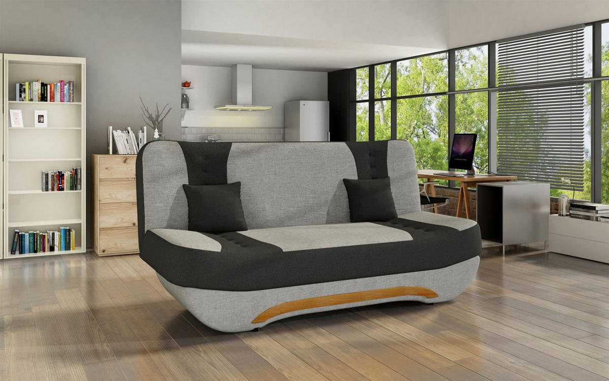 SCHLAFSOFA Kandy - Grau, Holzwerkstoff/Textil (189/88/90cm) - Fun Möbel