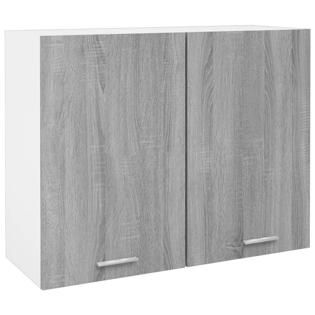KÜCHENOBERSCHRANK Lyon mit 2 Türen 80/31/60 cm aus Holzwerkstoff Grau Sonoma Dekor - Silbereichenfarben, Holz (80/60/31cm) - vidaXL