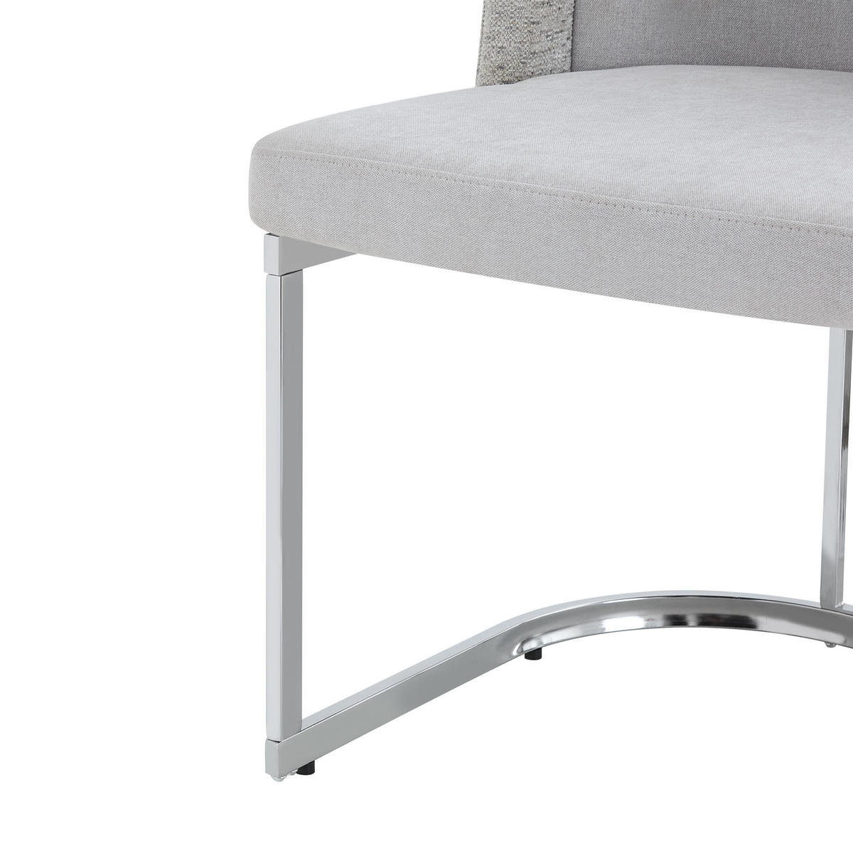 ESSZIMMERSTUHL 2er Set Chenille Hellgrau Silber Modern - Grau, Textil (61.5/86/53.5cm) - FLIEKS