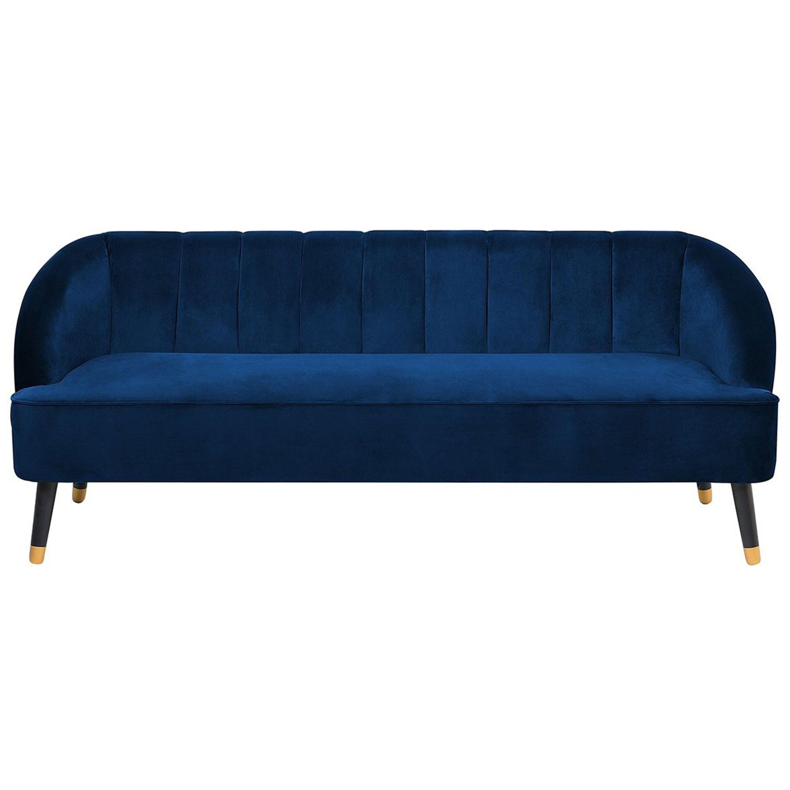 3-SITZER-SOFA Samtstoff Kobaltblau Alsvag - Hellblau, Textil (191/73/73cm) - Beliani