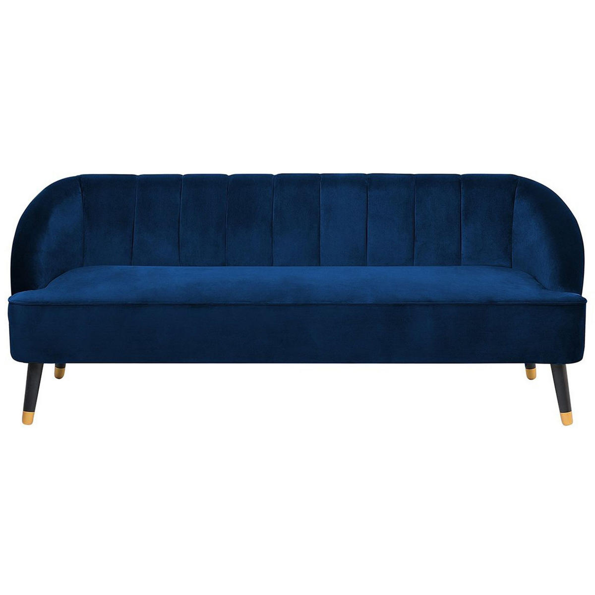 3-SITZER-SOFA Samtstoff Kobaltblau Alsvag - Hellblau, Textil (191/73/73cm) - Beliani