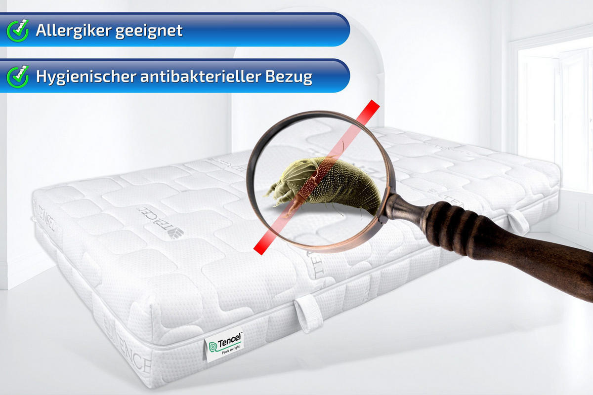 KALTSCHAUMMATRATZE TerraMed Visco 90 x 200 cm 22 cm Höhe H2 9 Zonen - Weiß, Textil (90/200cm) - Matratzen Perfekt