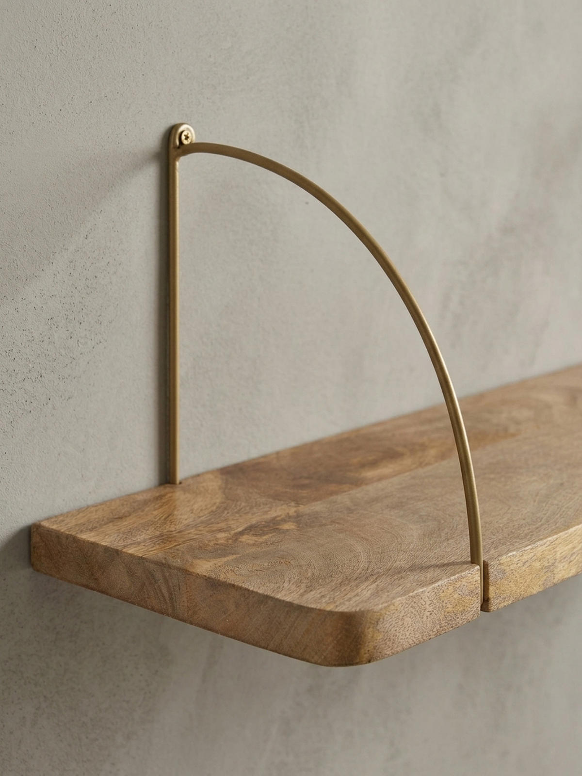 WANDREGAL TEVERE Mango Massivholz Eisen Industrial, Beige 100x22x25 cm - Beige, Holz/Metall (100/25/22cm) - KADIMA DESIGN