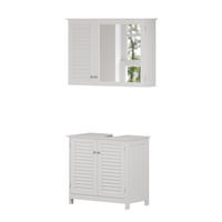 BADMÖBEL-SET Riad Weiß 2 Teile - Weiß, Holzwerkstoff (60/58/35cm) - Vicco