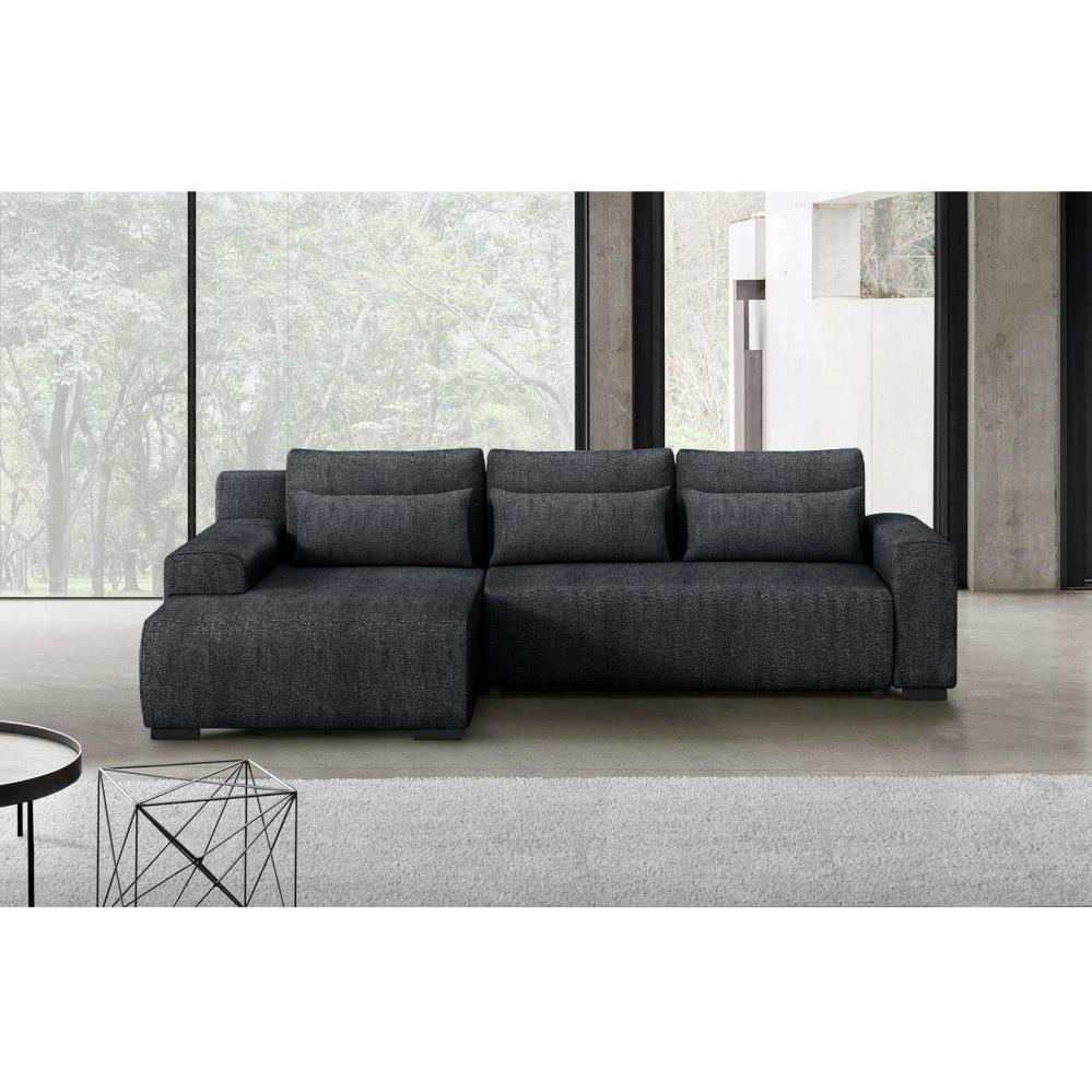 ECKSCHLAFSOFA Benny anthrazit links - Anthrazit/Schwarz, Kunststoff/Textil (271/185cm) - Beautysofa