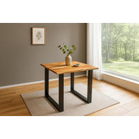ESSTISCH MAX - Beige/Schwarz, Holz/Metall (80/80/77cm) - SAM