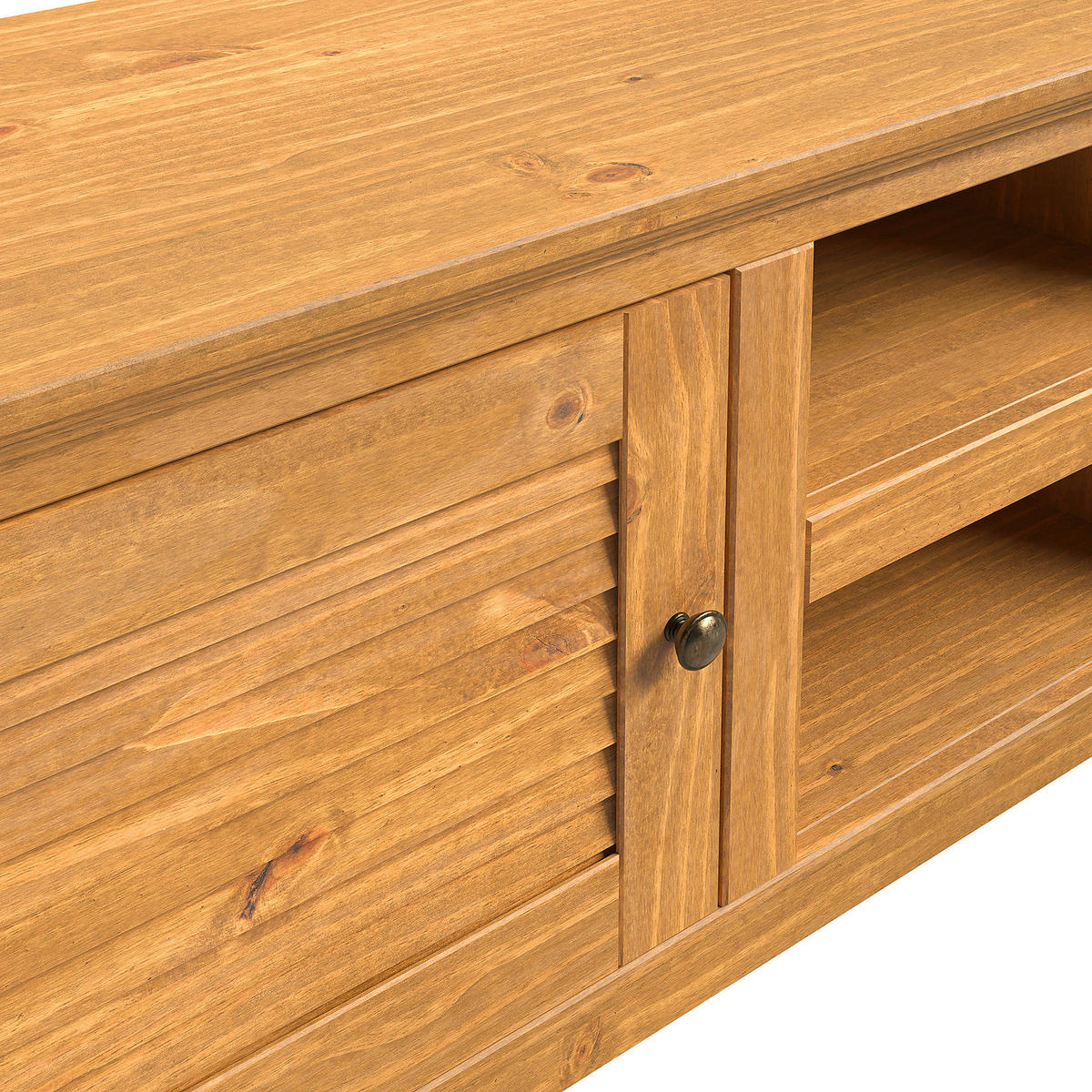 MASSIVES TV-LOWBOARD - Kiefer massiv - 150 cm - Braun/Kieferfarben, Holz/Metall (150/55/42cm) - home24