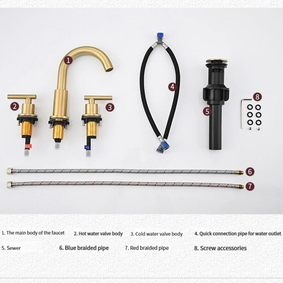 ARMATUR für Warm- und Kaltwasser – Gold – G1/2 - Platinfarben, Metall (35/8.5/28cm)