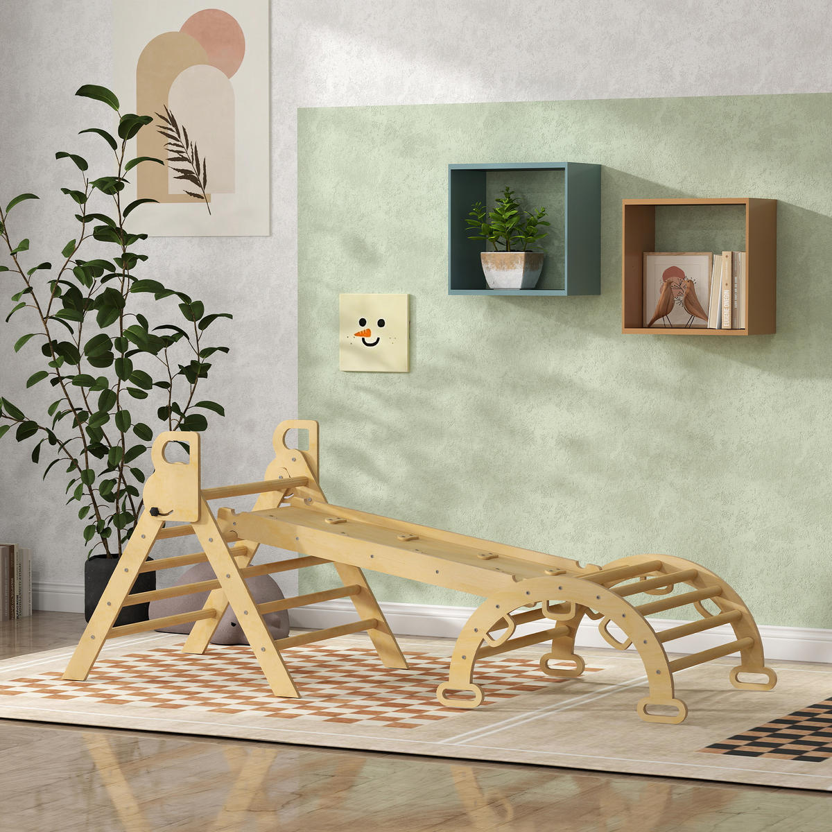 KLETTERSET DE-18388 Natur - Naturfarben, Holzwerkstoff (66/185cm) - ComfortXL