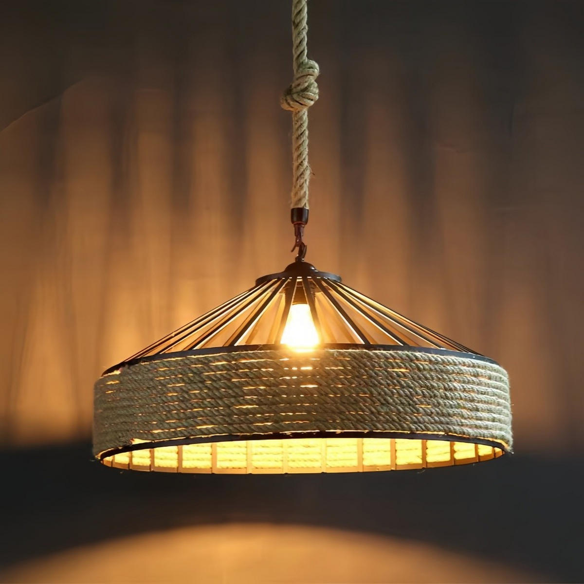 PENDELLEUCHTE Weidengeflecht Bohème Retro 30cm, E27 Fassung 80cm Kabel - Rotbraun, Naturmaterialien (30/30/15cm) - Weltevree