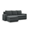 ECKSOFA LINKS MIT SCHLAFFUNKTION FORESTA, Dunkelgrau - Dunkelgrau, Textil (230/159cm) - Mebligo