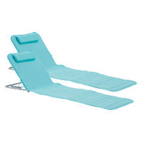 STRANDMATTEN-SET 2 TLG. Cellorigo - Türkis, Textil/Metall (160/42/49cm) - [en.casa]
