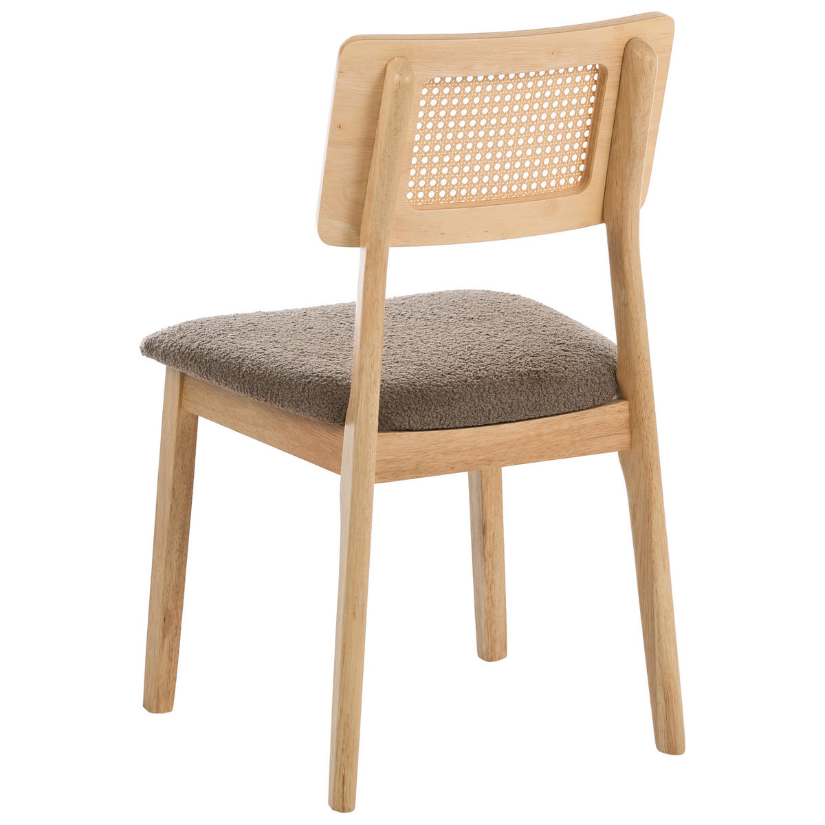 ESSZIMMERSTUHL 2er Set Holz Hellbraun/Taupe Embar - Hellbraun, Holz (50/86/52cm) - Beliani