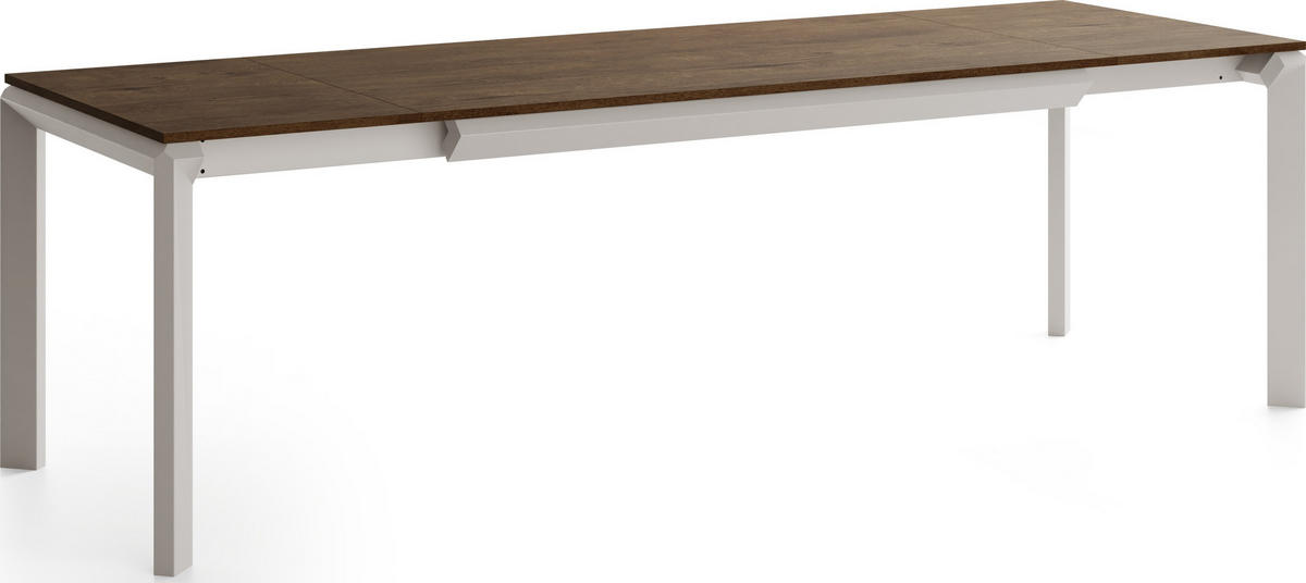 ESSTISCH Elan rechteckig ausziehbar verlängerbar mit Schwarzen Metallbeinen, Eiche Braun Rustikal 160-250/90/76 cm - Kaschmir/Alteiche, Holzwerkstoff/Metall (90/250/76cm) - WFL GROUP