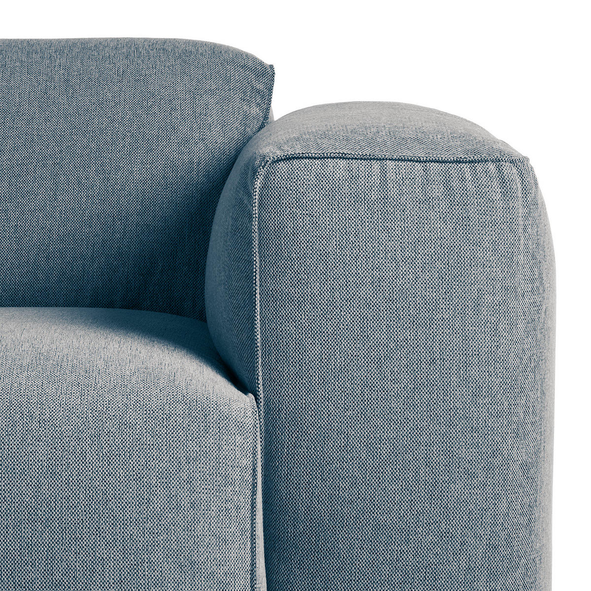 ECKSOFA mit Rundecke - Blaugrau/Schwarz, Kunststoff/Textil (325/260cm) - home24