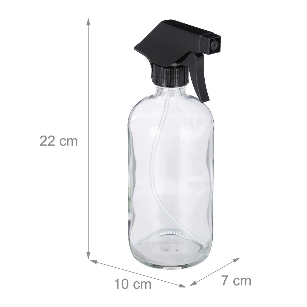 2XSPRÜHFLASCHE - Transparent, Glas/Kunststoff (7/22/10cm) - Relaxdays