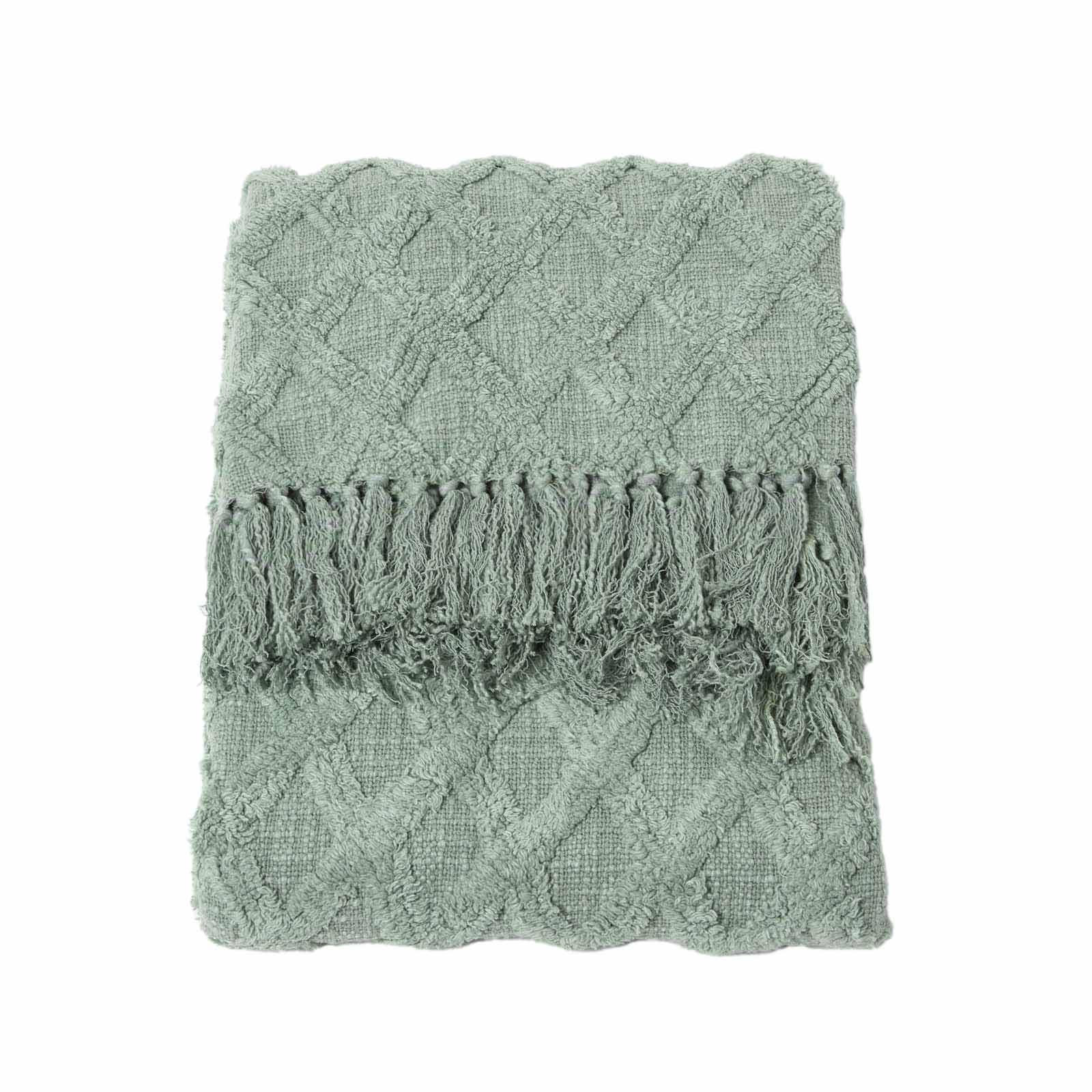 WOHNDECKE 125/150 cm, Baumwolle getuftet - Salbeigrün, Textil (125/150cm) - Homescapes