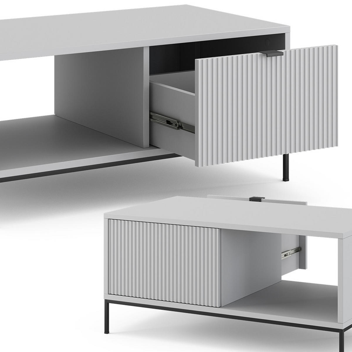 COUCHTISCH Eliza Grau 90 x 50 cm - Grau, Holzwerkstoff (50/90/45cm) - Vicco