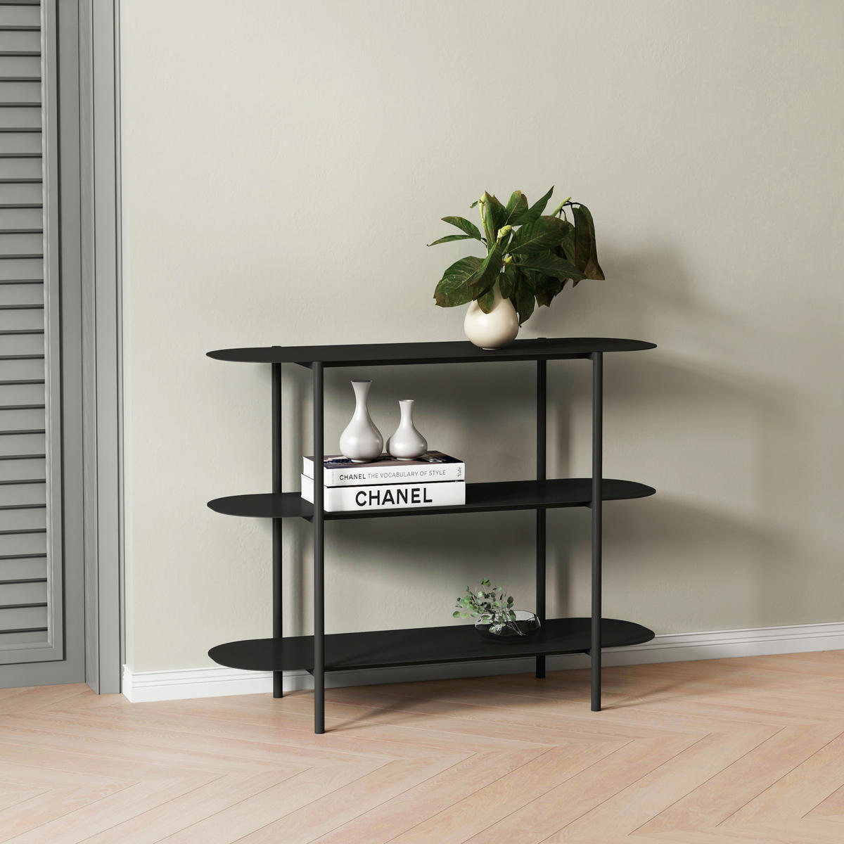 KONSOLENTISCH Enebakk - Schwarz, Metall (32/90/70cm) - [en.casa]