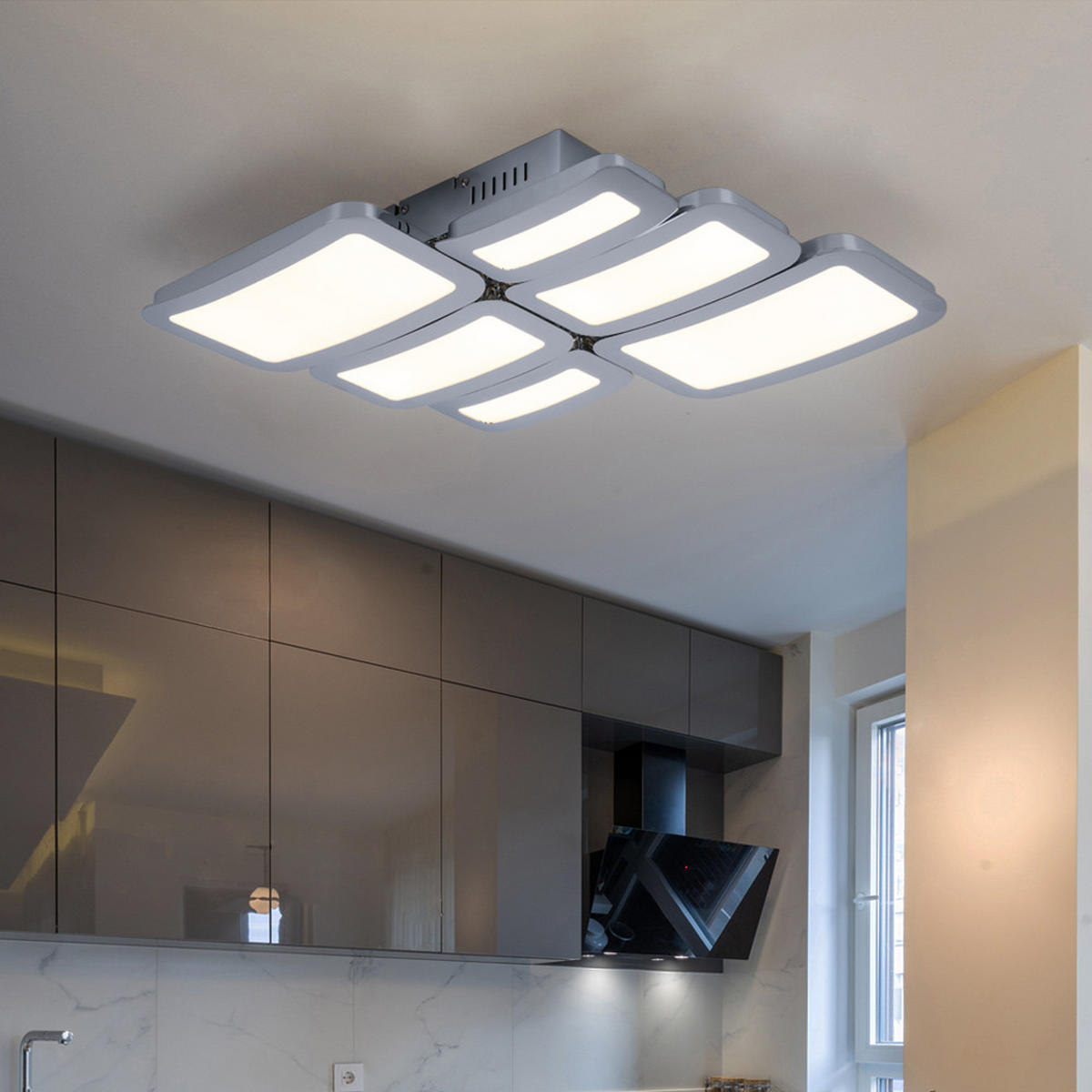 LED DECKENLEUCHTE Chrom Silber - Silberfarben, Metall (45.5/41/7.1cm) - Wofi