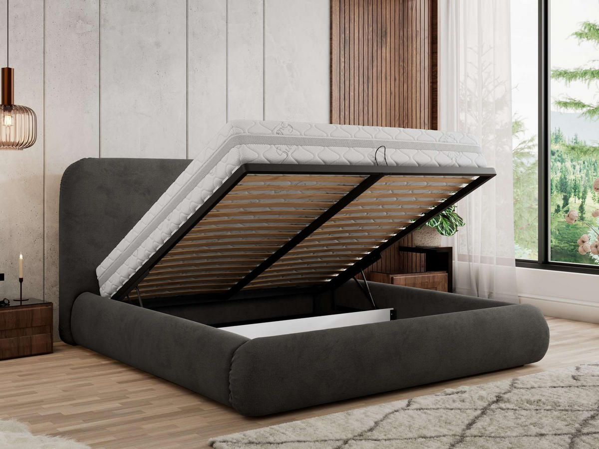 POLSTERBETT BENEA CLASSIC 200/200 - Dunkelgrau Velvet - Pocket-Matratze - Dunkelgrau, Textil (200/200cm) - MKS