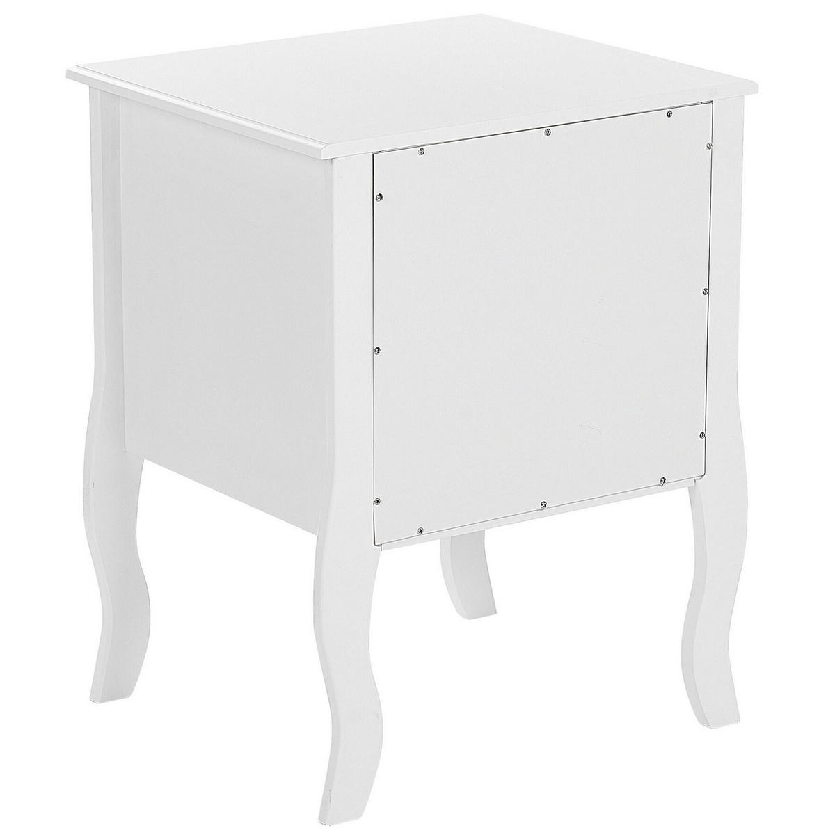 NACHTTISCH weiß 2 Schubladen Lane - Weiß, Holzwerkstoff (45/58/40cm) - Beliani