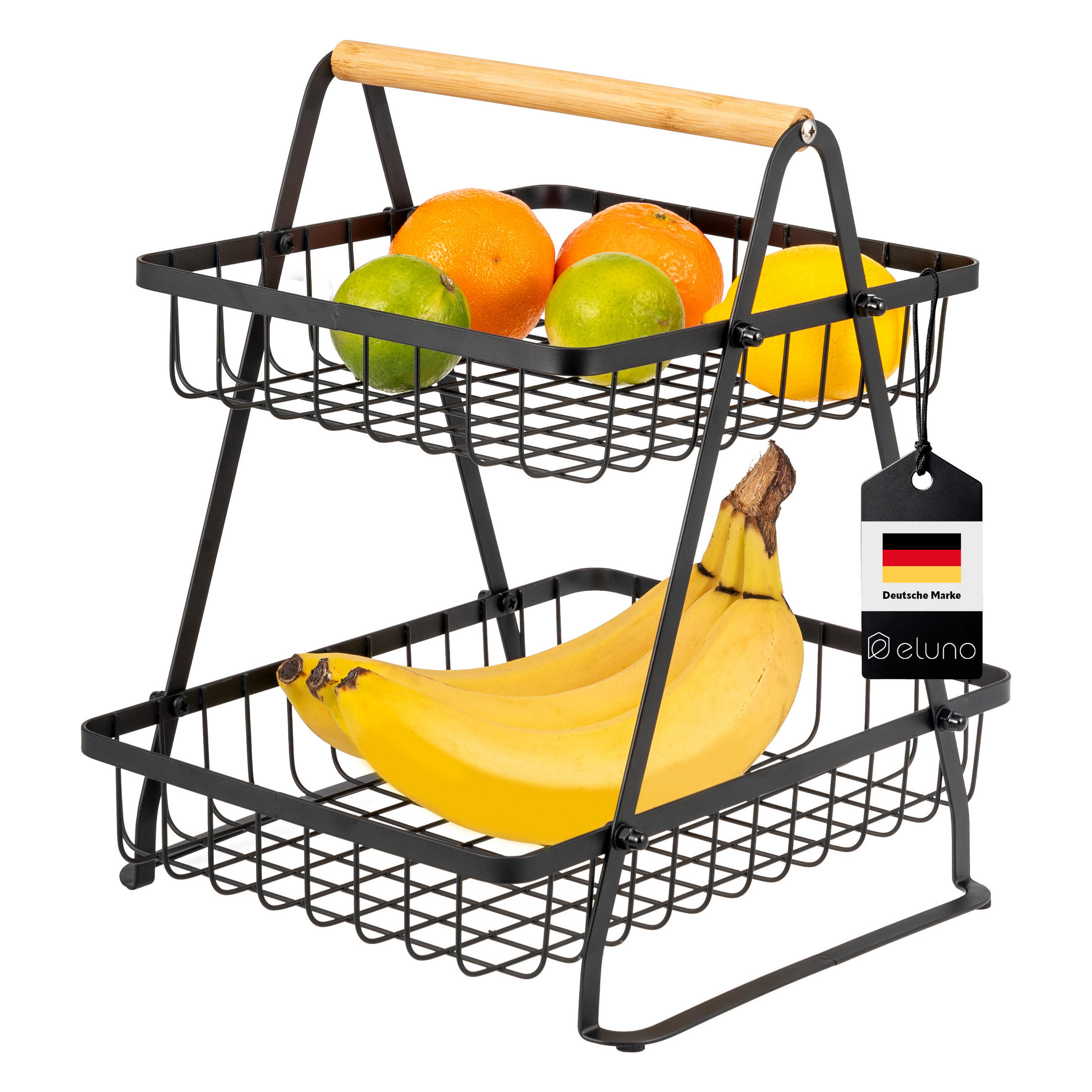 OBSTSCHALE, schwarz, Metall - Schwarz, Metall (32cm) - eluno