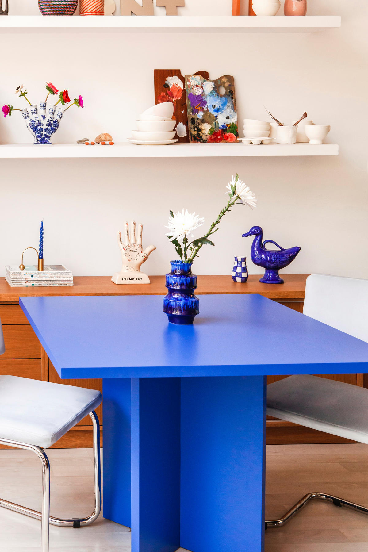 ESSTISCH Quadratischer mit laminiertem , 100/100 cm,Blau - Blau, Holzwerkstoff (100/100/75cm) - RNT By Really Nice Things