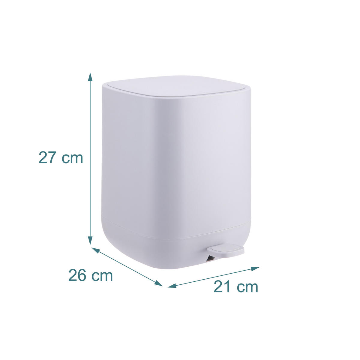 MÜLLEIMER - Grau, Kunststoff (21/27/26cm) - Relaxdays