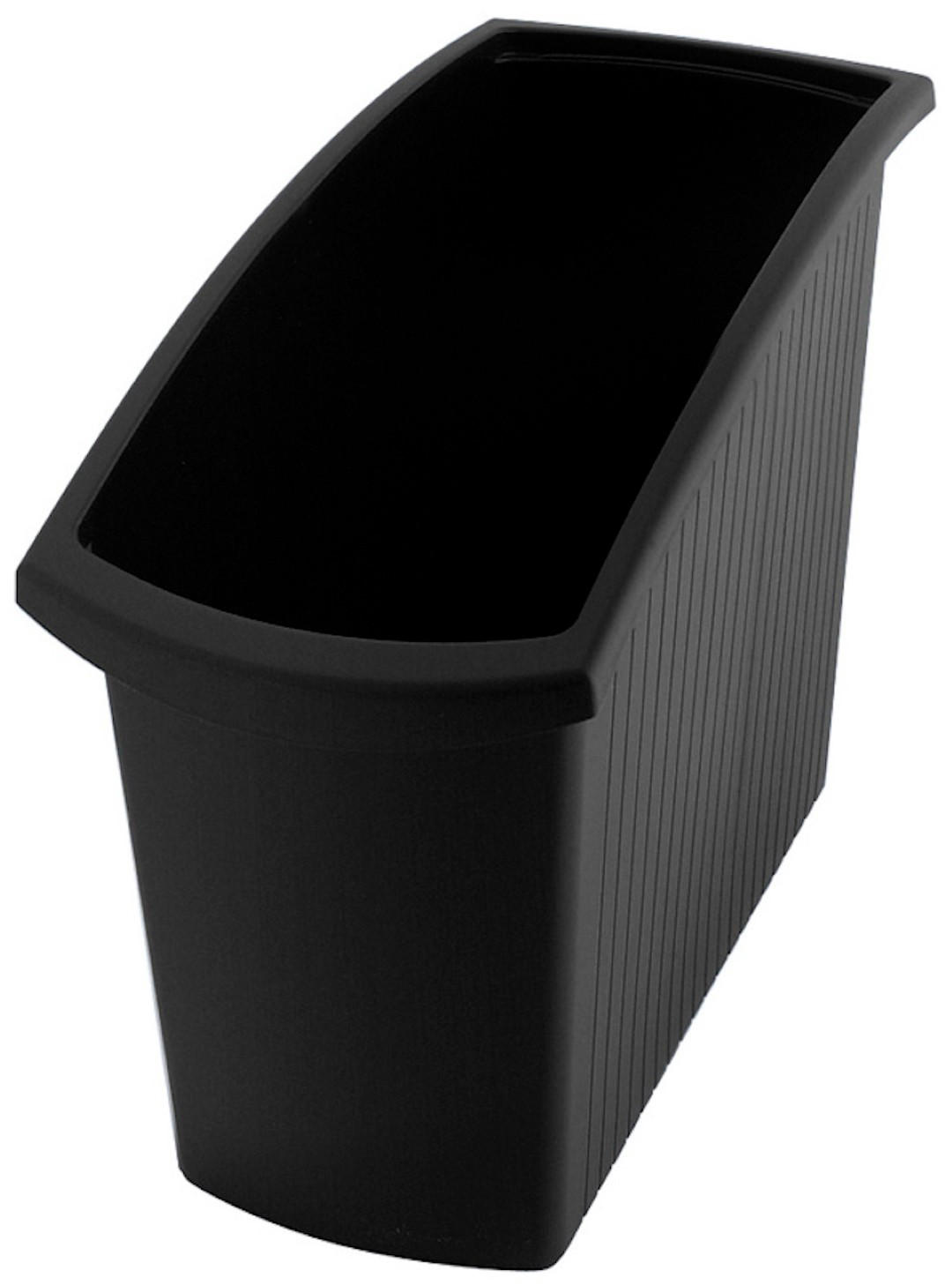 PAPIERKORB Rechteckiger Kunstoff 18 Liter 34,5x19,4x45 cm Schwarz - Schwarz, Metall (19.4/34.5/45cm) - PROREGAL