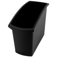 PAPIERKORB Rechteckiger Kunstoff 18 Liter 34,5x19,4x45 cm Schwarz - Schwarz, Metall (19.4/34.5/45cm) - PROREGAL
