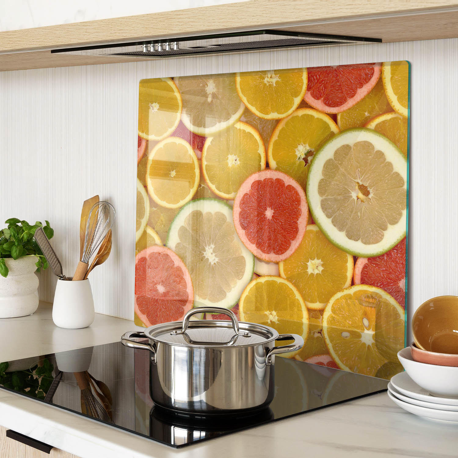 GLASPLATTE 60x52 cm Zitrusfrüchte - Multicolor, Glas (60/0.4/52cm) - TULUP