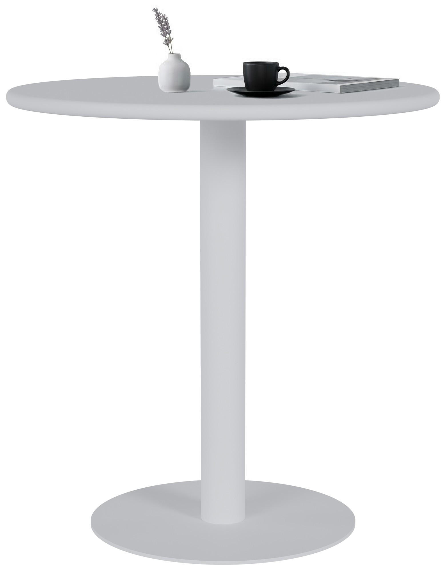 BISTROTISCH Lea rund 70x70x73cm Holz Weiß Cafetisch - Weiß, Holz (70/70/73cm) - DELUKE