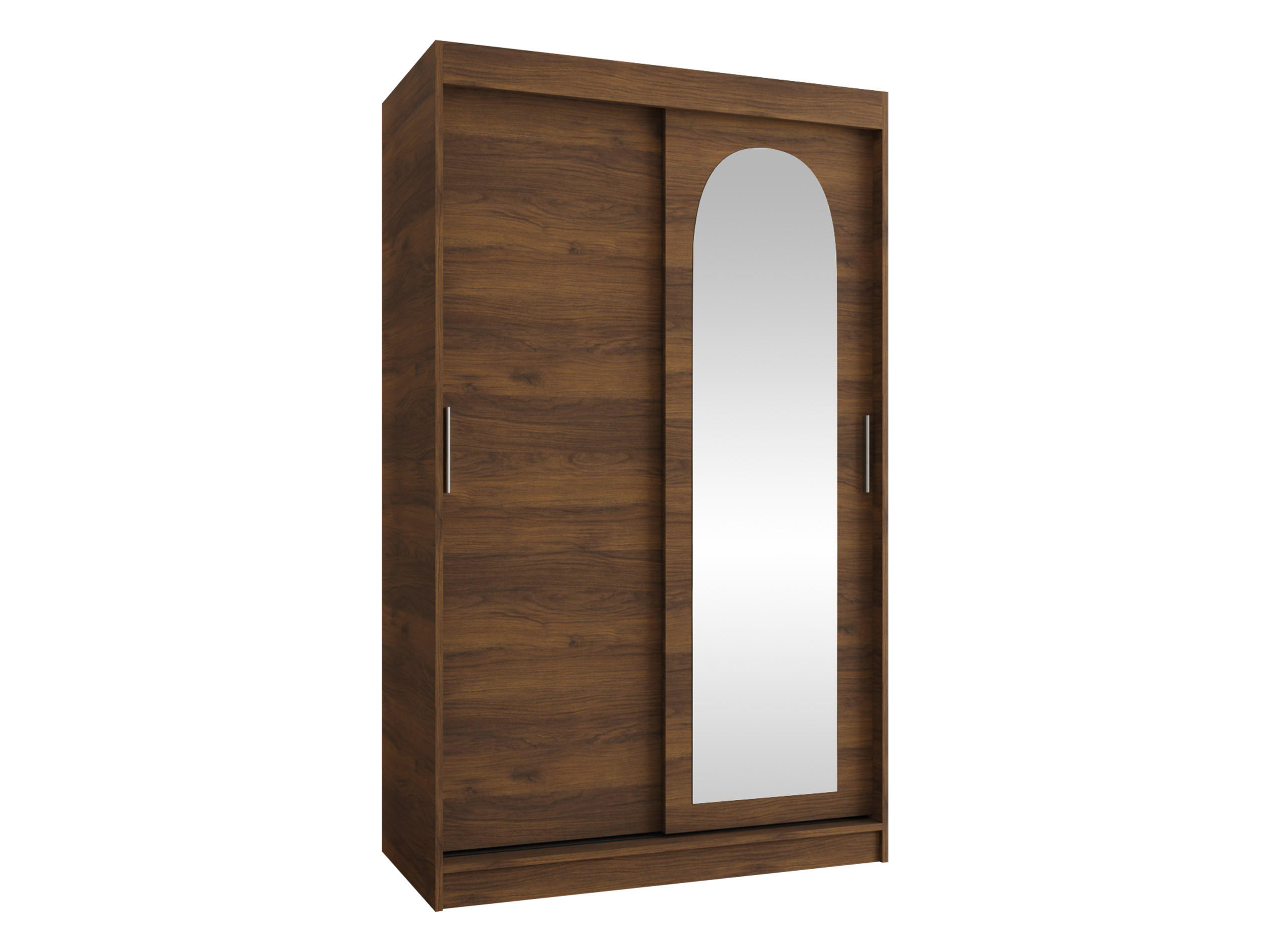 SCHWEBETÜRENSCHRANK Selfie 120 cm - Silberfarben/Nussbaumfarben, Holzwerkstoff/Kunststoff (120/200/62cm) - MIRJAN24